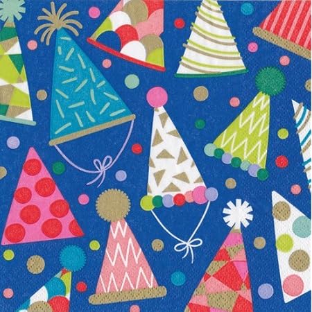 Caspari Napkins Birthday Party Paper Napkins Cocktail Napkins Party Hats Pk 40