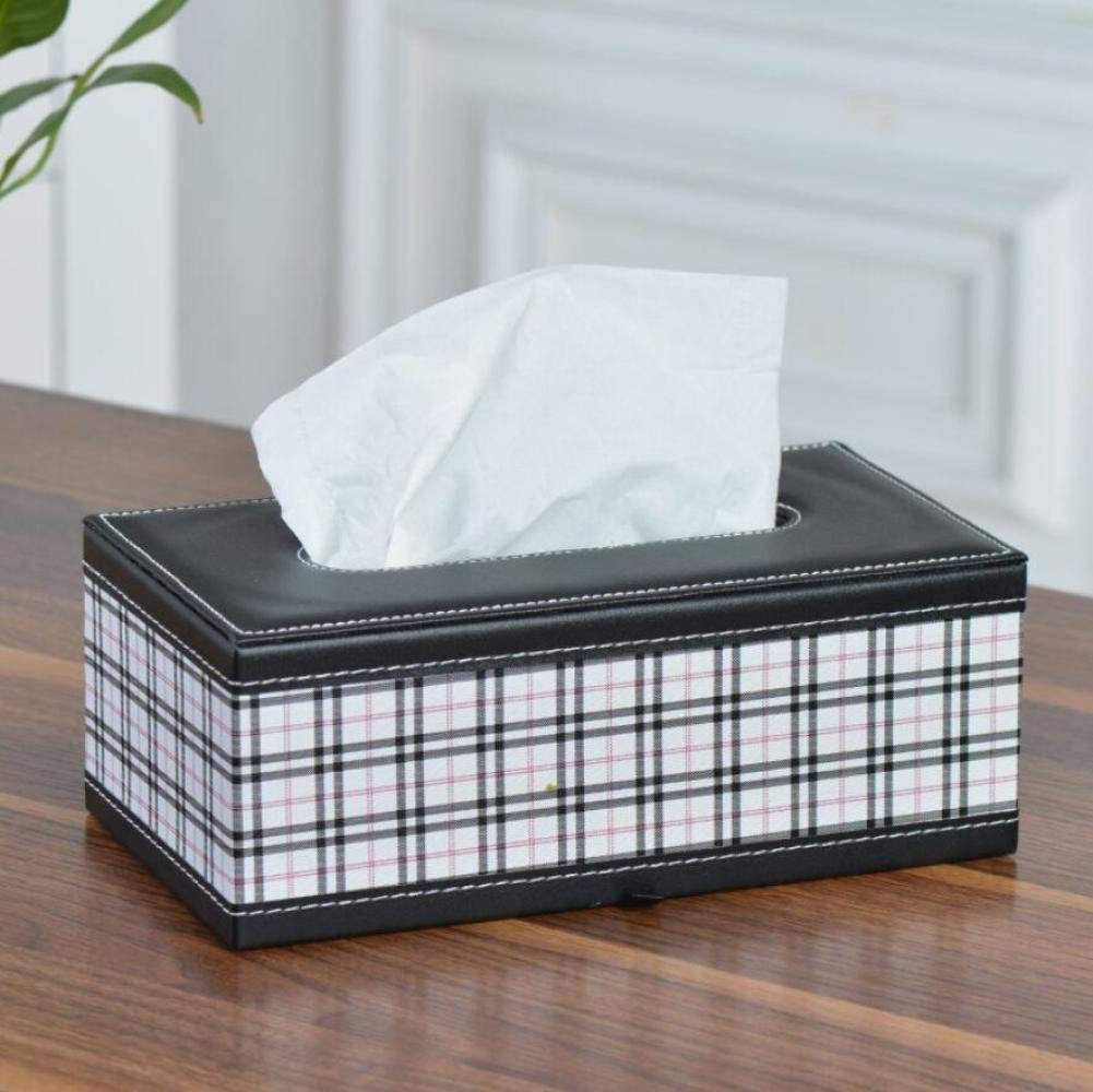 Boîte de mouchoirs en cuir blanc GZZ 25,5 x 13,5 x 9,5 cm de style européen