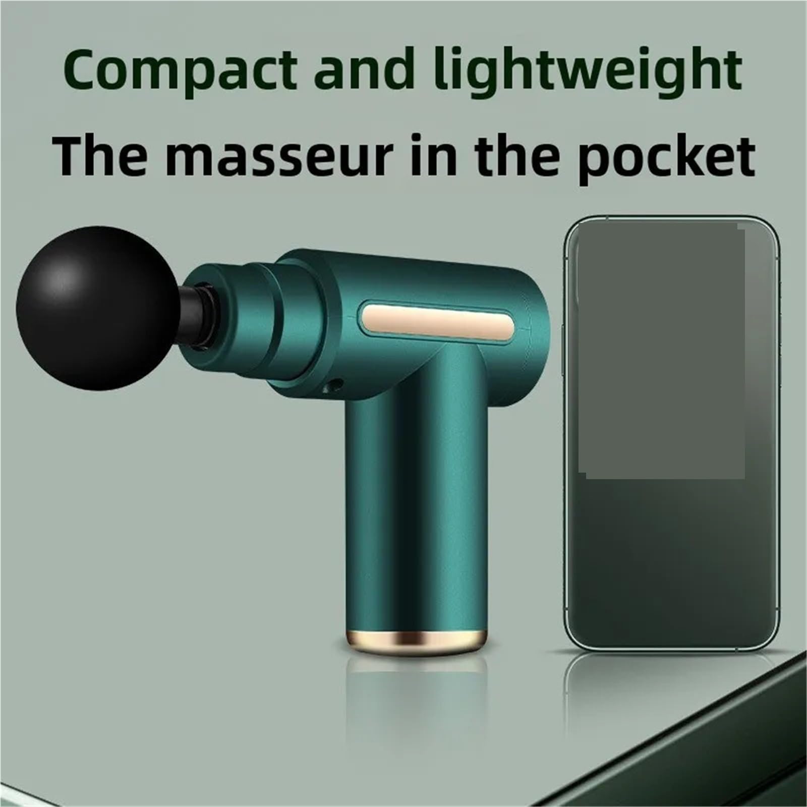 Masajeador portátil, Pistola De Fascia, Masajeador Relajación Muscular, Mini Impacto Vibratorio Inteligente, Masaje Eléctrico Cuerpo Completo Bolsillo Portátil(Green)