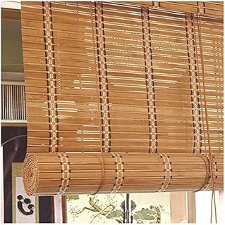Eco-Friendly Bamboo Roll-Up Blinds for Indoor & Outdoor, Light Filtering...