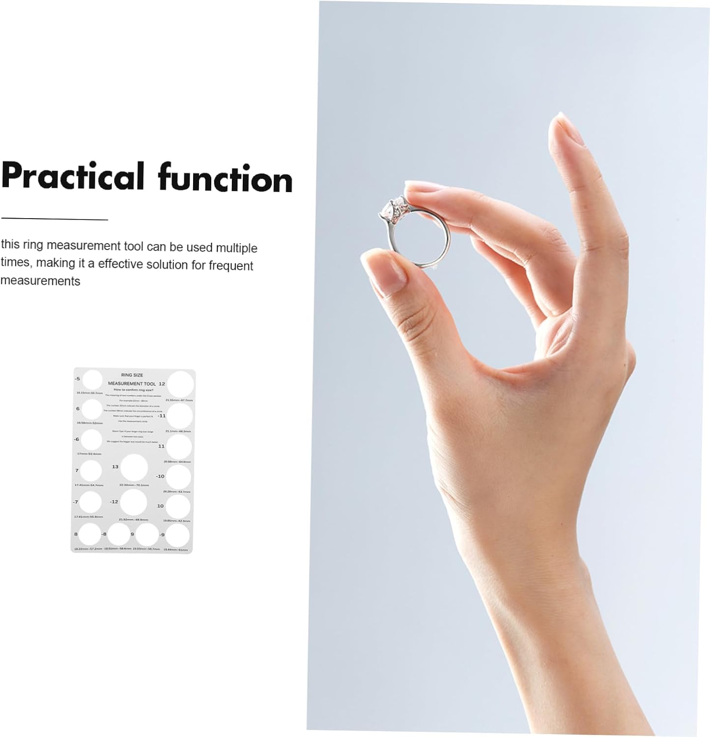 ULDIGI 2pcs Measuring Tool Accurate Finger Gauge Reusable Jewelry Measurement Ruler for Includes Measuring Cardboard Sheets