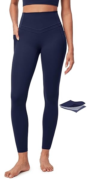 IUGA Compression Leggings with Pockets for Women Tummy Control Leggings No Front Seam Workout High Waist Yoga Pants,Blue at Amazon Women’s Clothing store