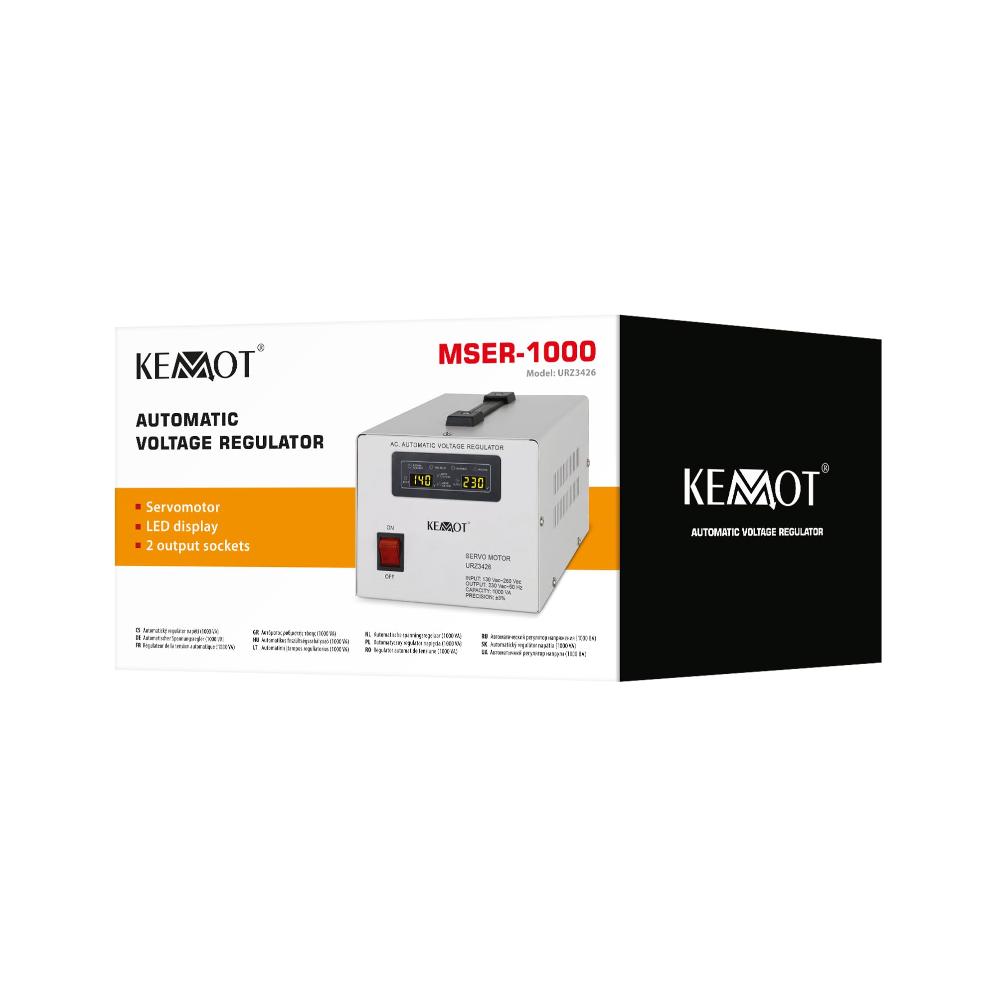 Automatischer Spannungsregler KEMOT MSER-1000 (1000 VA, Servomotor)