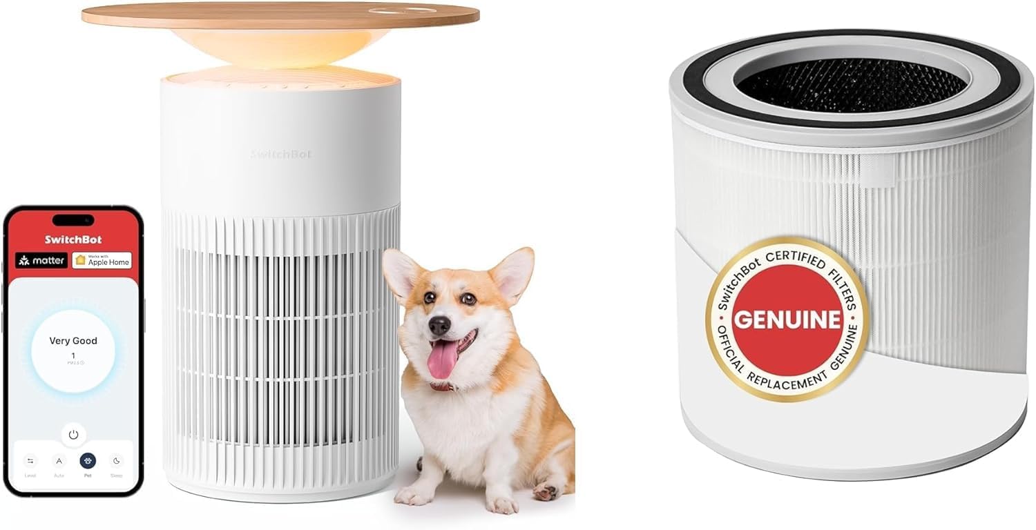 SwitchBot Air Purifier Table and Replacement Pet Filter 1 Pack