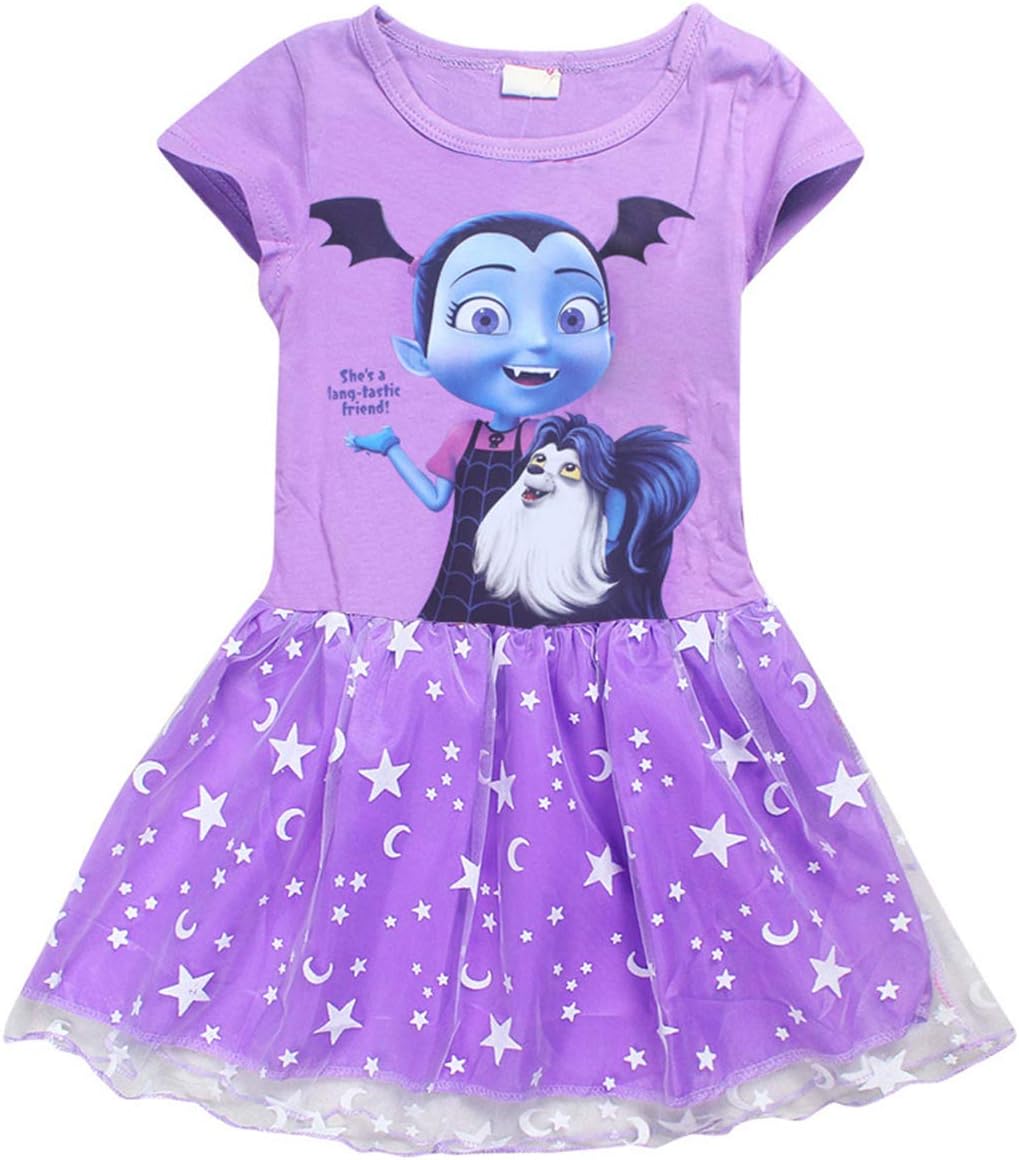 Vannie Vampirina Girls’ Cartoon Dress Halloween Costumes Lovely Skirt Princess Dress for Party Parade 3~8 Years