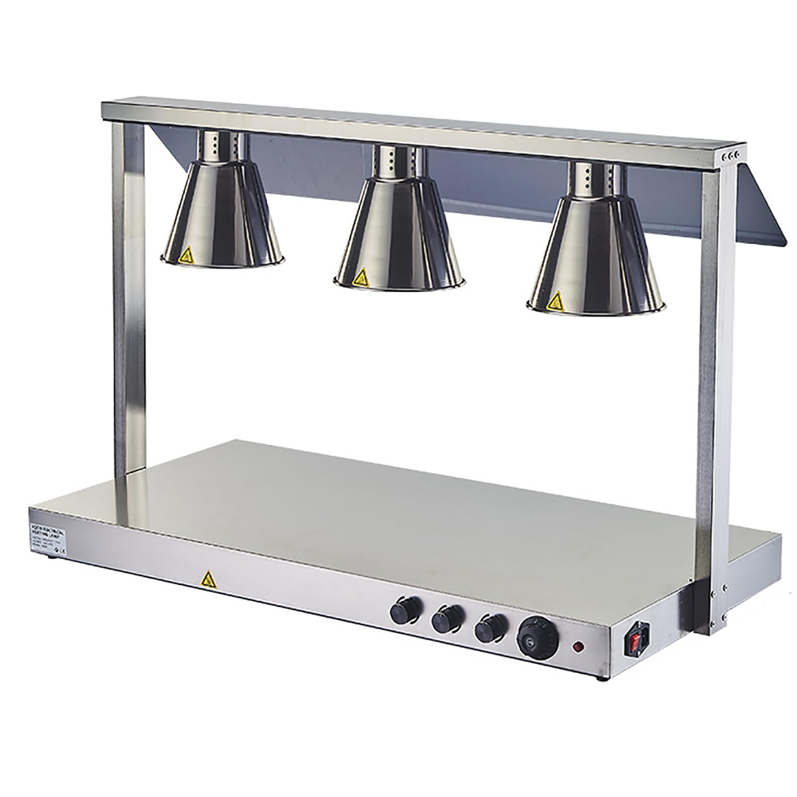 Lhqya Light Stainless Steel Food Heat Lamp, Commercial Food Warmer Temperature Range 30-80°C, Independent Switch, For Bakeries, Buffets, And Supermarkets