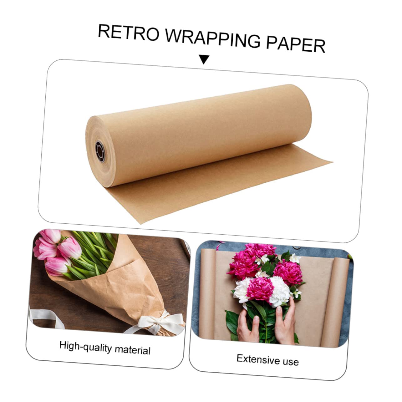 Kraft Rollo Marrón 1 Rollo de Papel para Embalaje y Manualidades