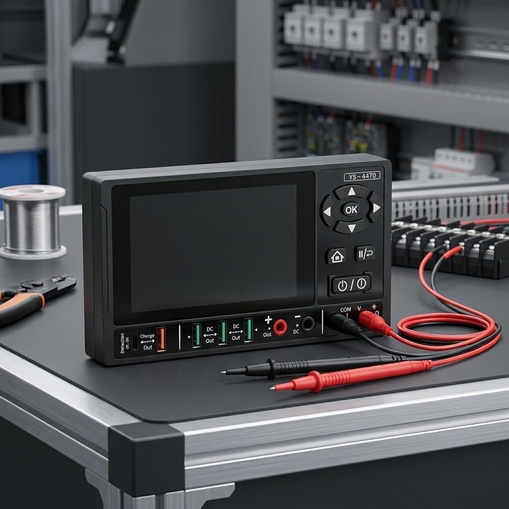 YS-4470 Multimetro digitale amperometro con True RMS, rilevatore di tensione di corrente 10A per la riparazione del telefono cellulare, alta precisione ± 0,5% DC, display retroilluminato, nero