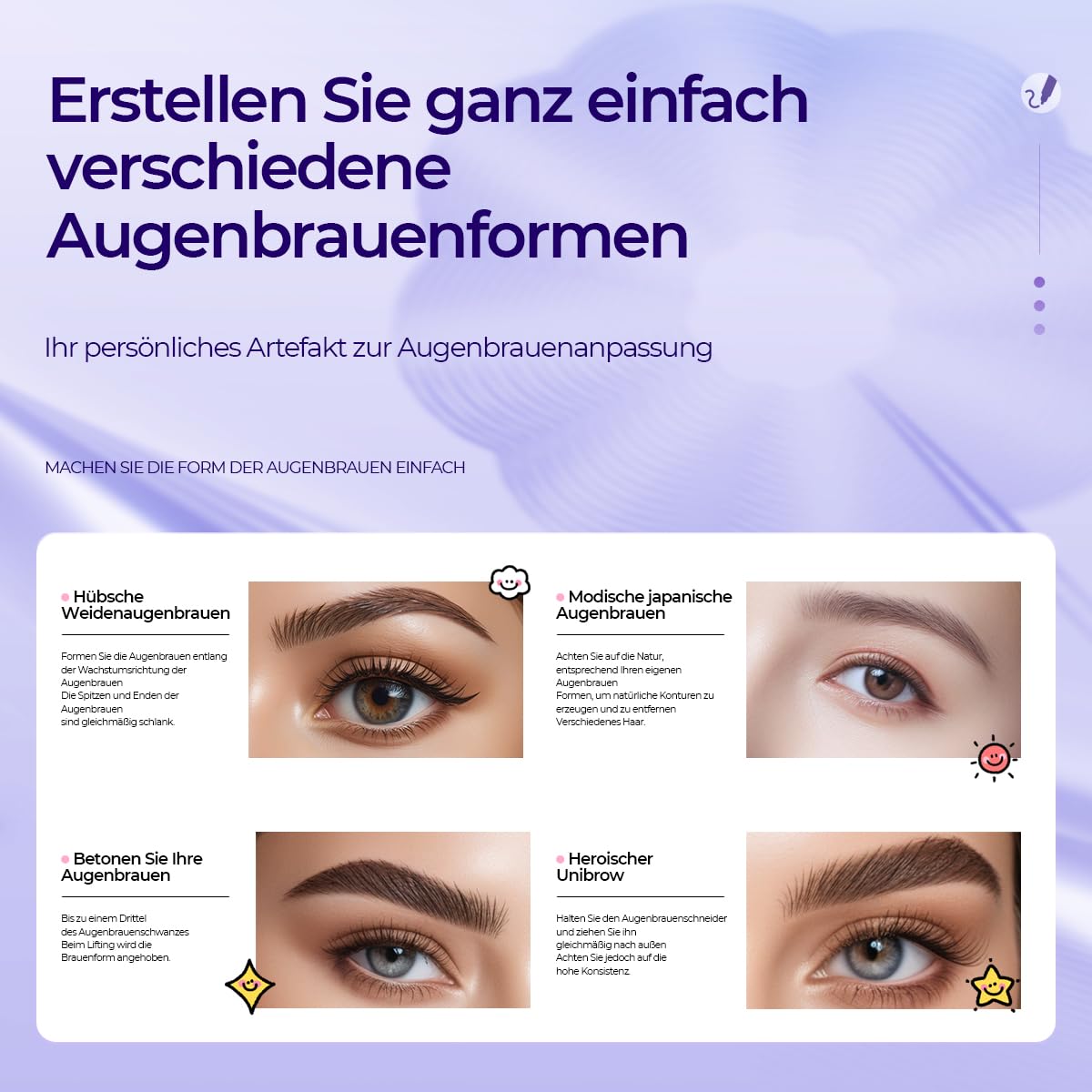Tondeuse à sourcils électrique de qualité supérieure pour femme, soin complet des sourcils en un clic, éclairage LED, design silencieux, longue durée de vie de la batterie (argenté)