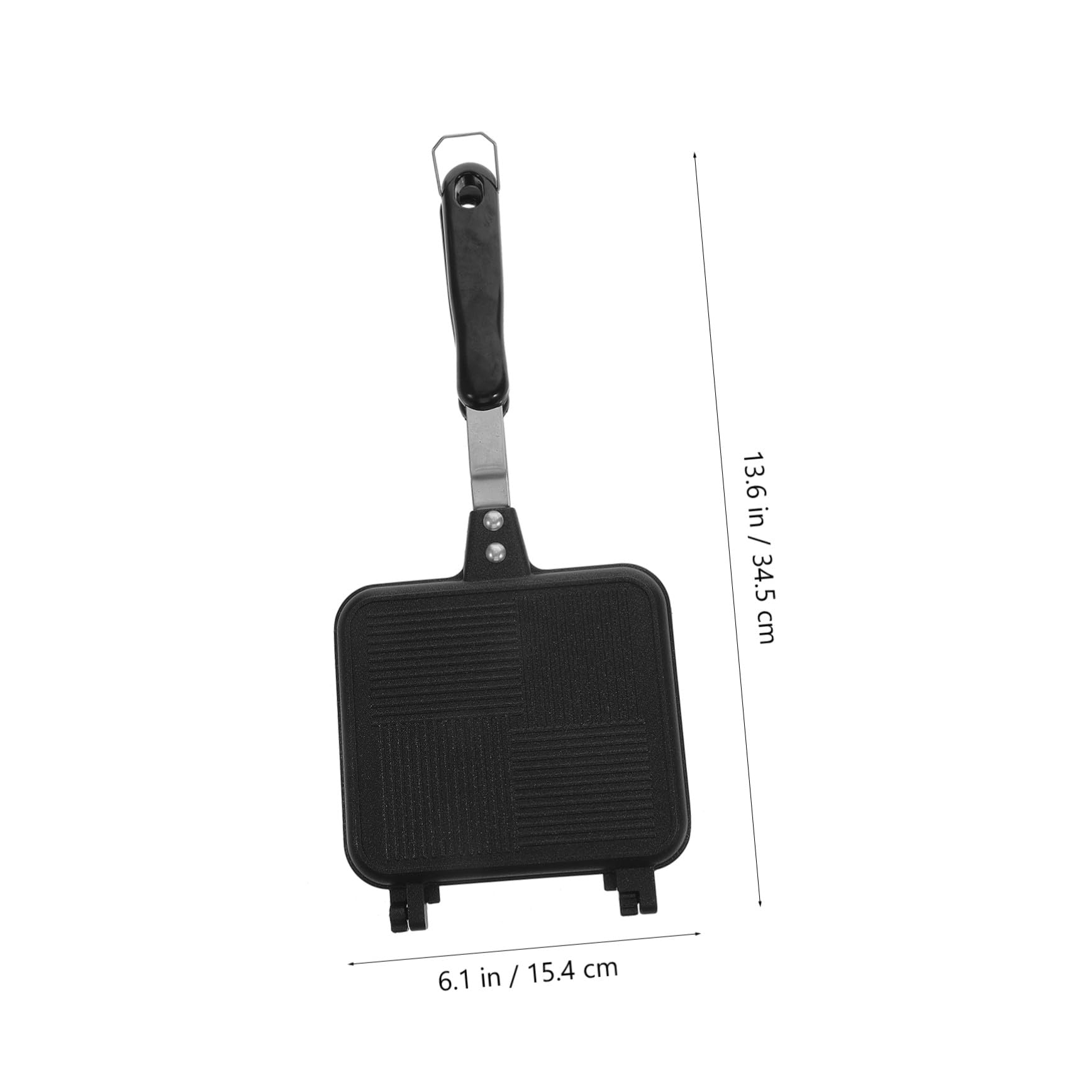 Sartén para Sándwich de Doble Cara Desmontable de Aluminio Negro