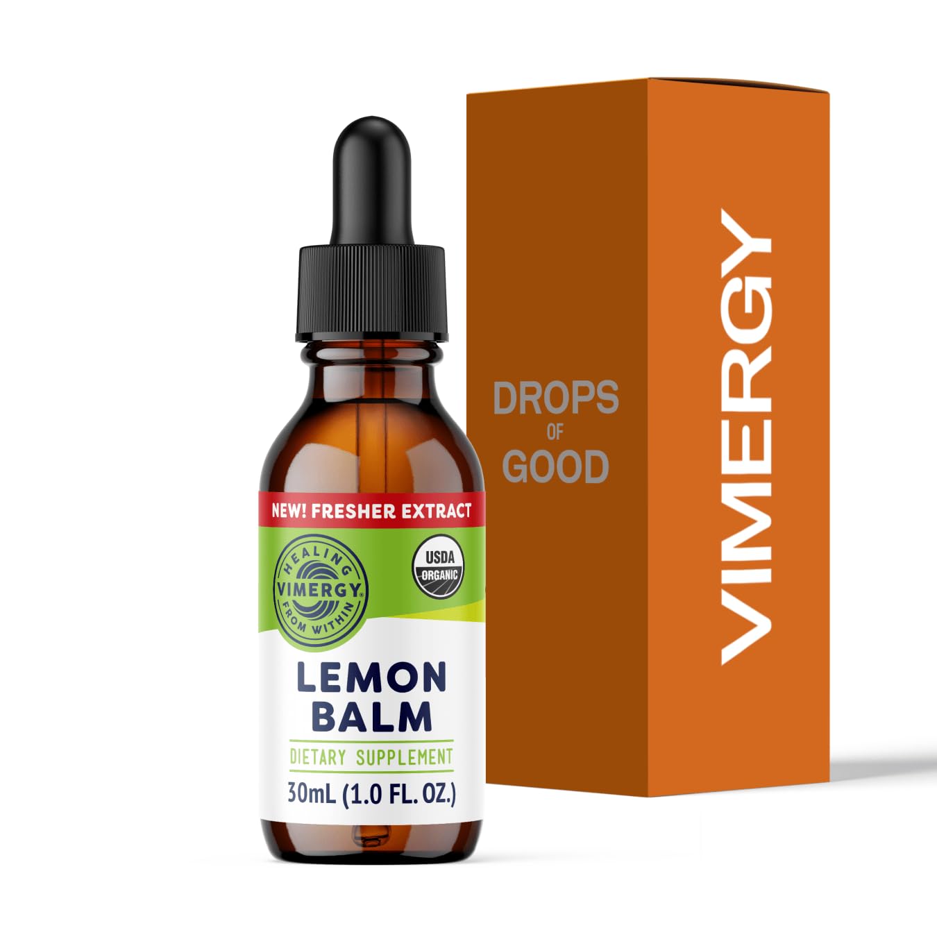 Vimergy Organic Lemon Balm Tincture Herbal Supplement – 175 mg of 10:1 Lemon Balm Extract per Serving, can be Used in Tea - USDA Certified Organic, Non-GMO, Alcohol-Free – 30 mL (1 mL/Serving)EU OrganicUSDA Organic