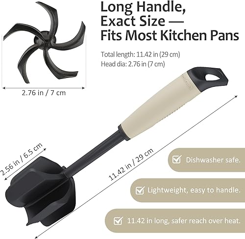 Miniatura 5 de Ourokhome Picador de carne y triturador de papas, triturador de carne molida de nailon resistente al calor para hamburguesas, 5 cuchillas curvas