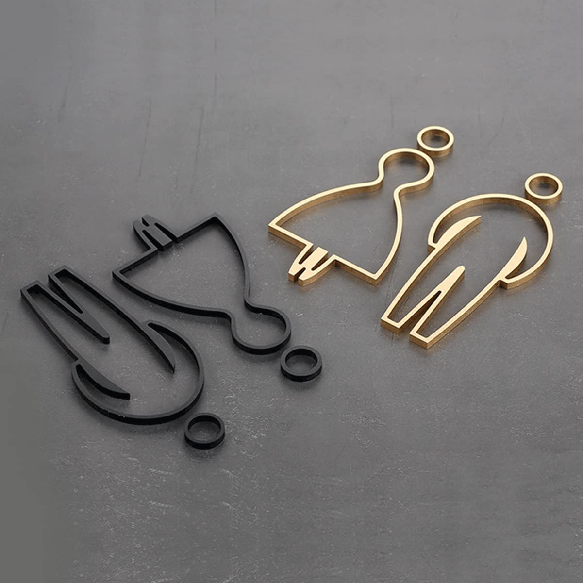 Tamaños múltiples del negro determinado del oro de la muestra del retrete de las mujeres de los hombres de la aleación de aluminio(Gold,20 * 9.6cm)