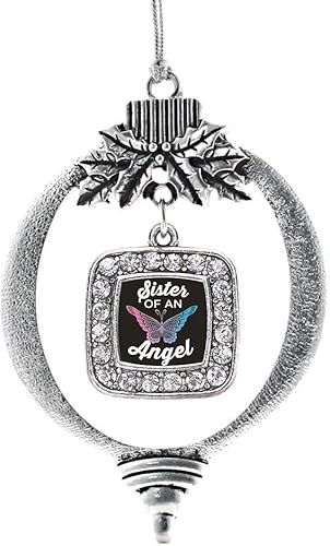 Miniatura 255 de Inspired Silver - My Vintage Initials - Adorno con dije de letra J - Adornos navideños cuadrados de plata con joyas de circonita cúbica