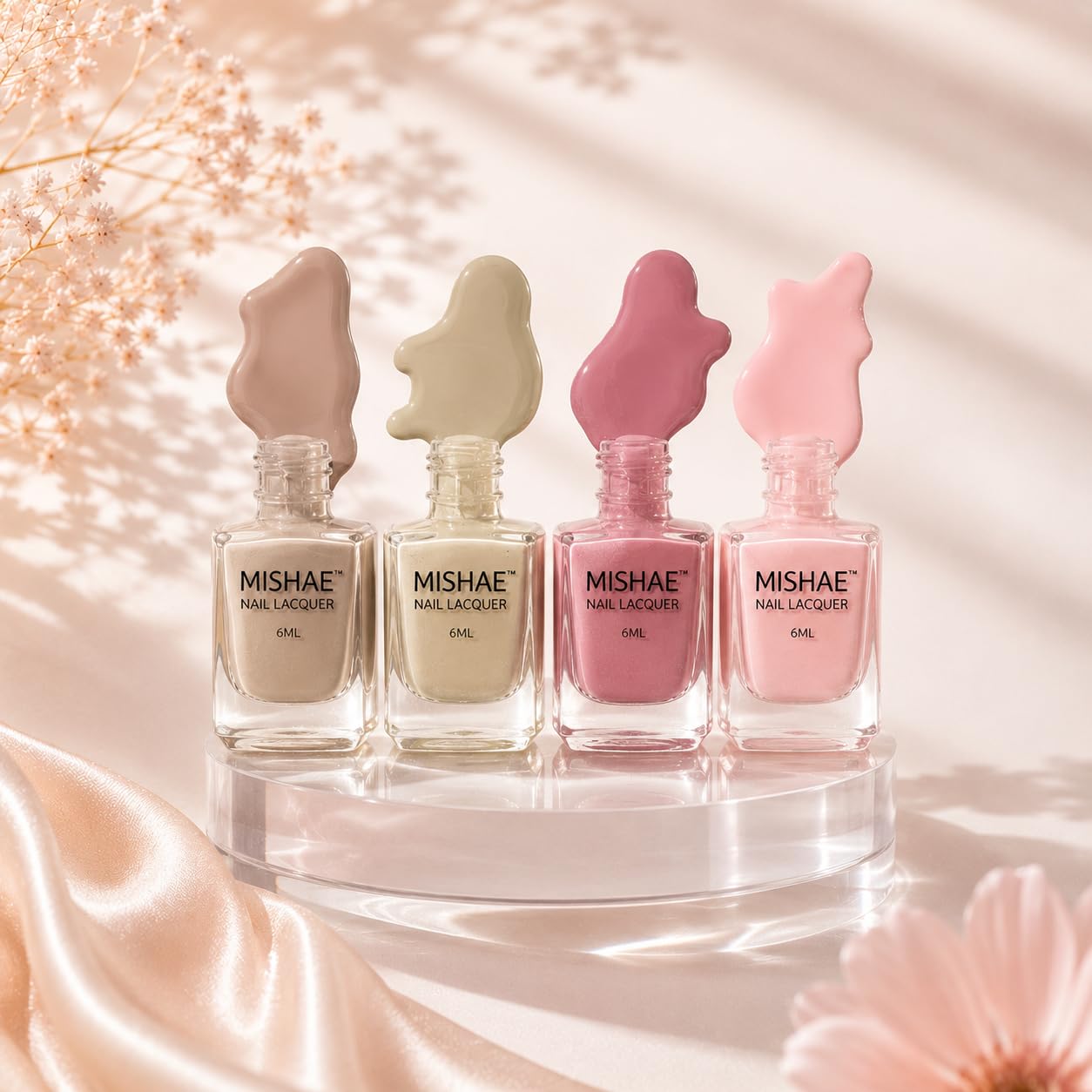Nail Polish Set for Women – Pack of 4 (6ml Each) Glossy Shades | Long-Lasting, Quick Dry, Chip-Resistant (Gilded Petal)-picture-42