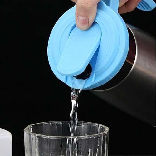 Miniatura 2 de MagiDeal Jarra de agua fría con tapa sellada de gran capacidad, botella de acero inoxidable para refrigerador, cocina, hogar, color azul