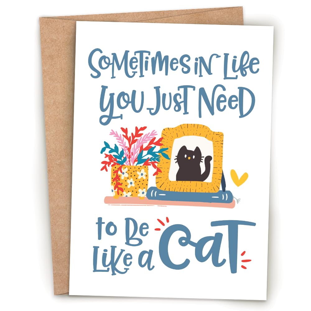 m&h invites Funny Cat Card – Cute & Sarcastic Friendship, Encouragement, or Thinking of You Greeting Card