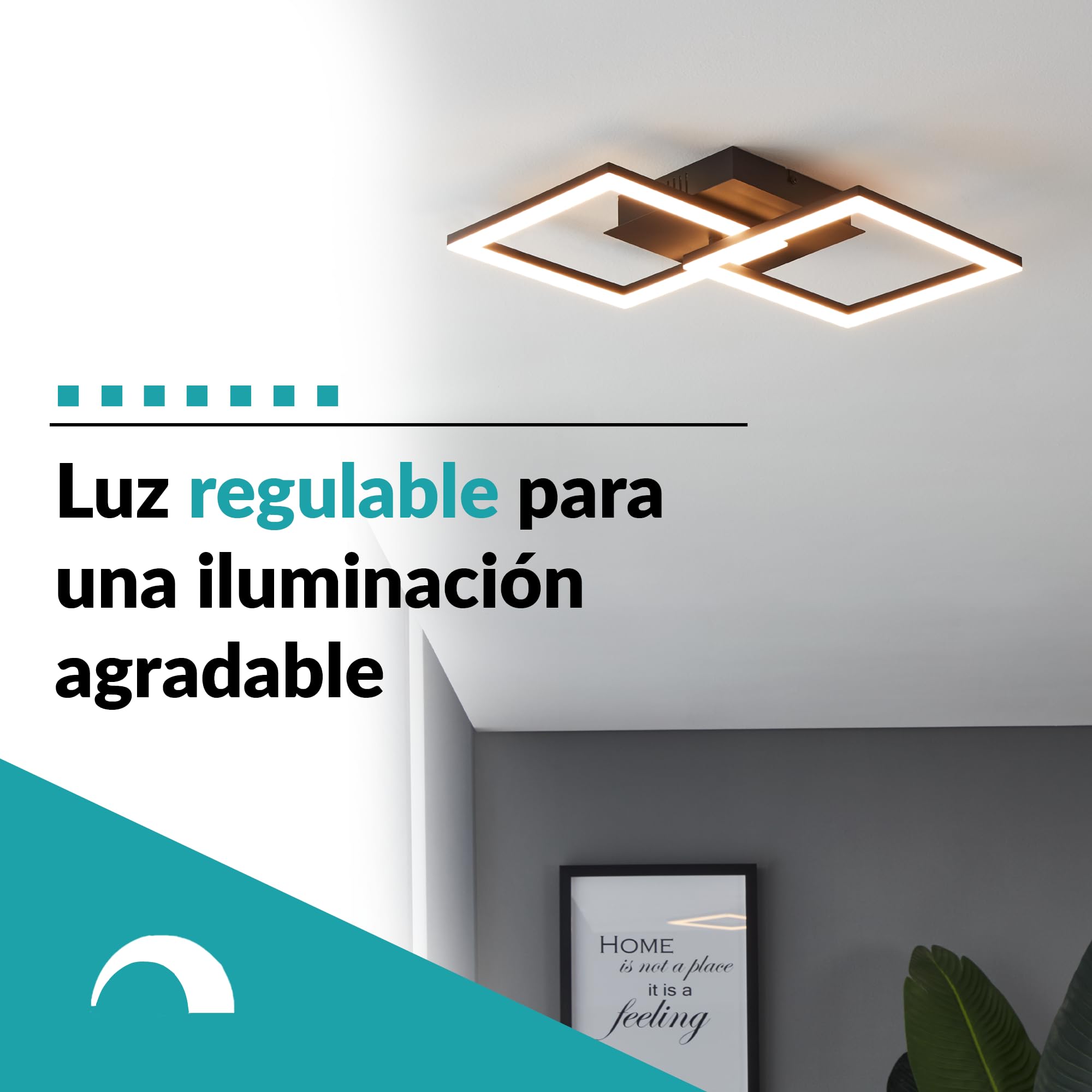 Eglo RGBIC Lámpara de techo led con diseño geométrico y efectos de luz | decoración para salón de juegos y fiestas, iluminación de techo con mando a distancia, blanco cálido y RGB, metal negro