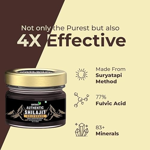 Miniatura 3 de Leaftouch - Auténtica resina Shilajit de grado dorado, resina Shilajit pura del Himalaya, orgánica y de alta potencia, más de 85 minerales de traza