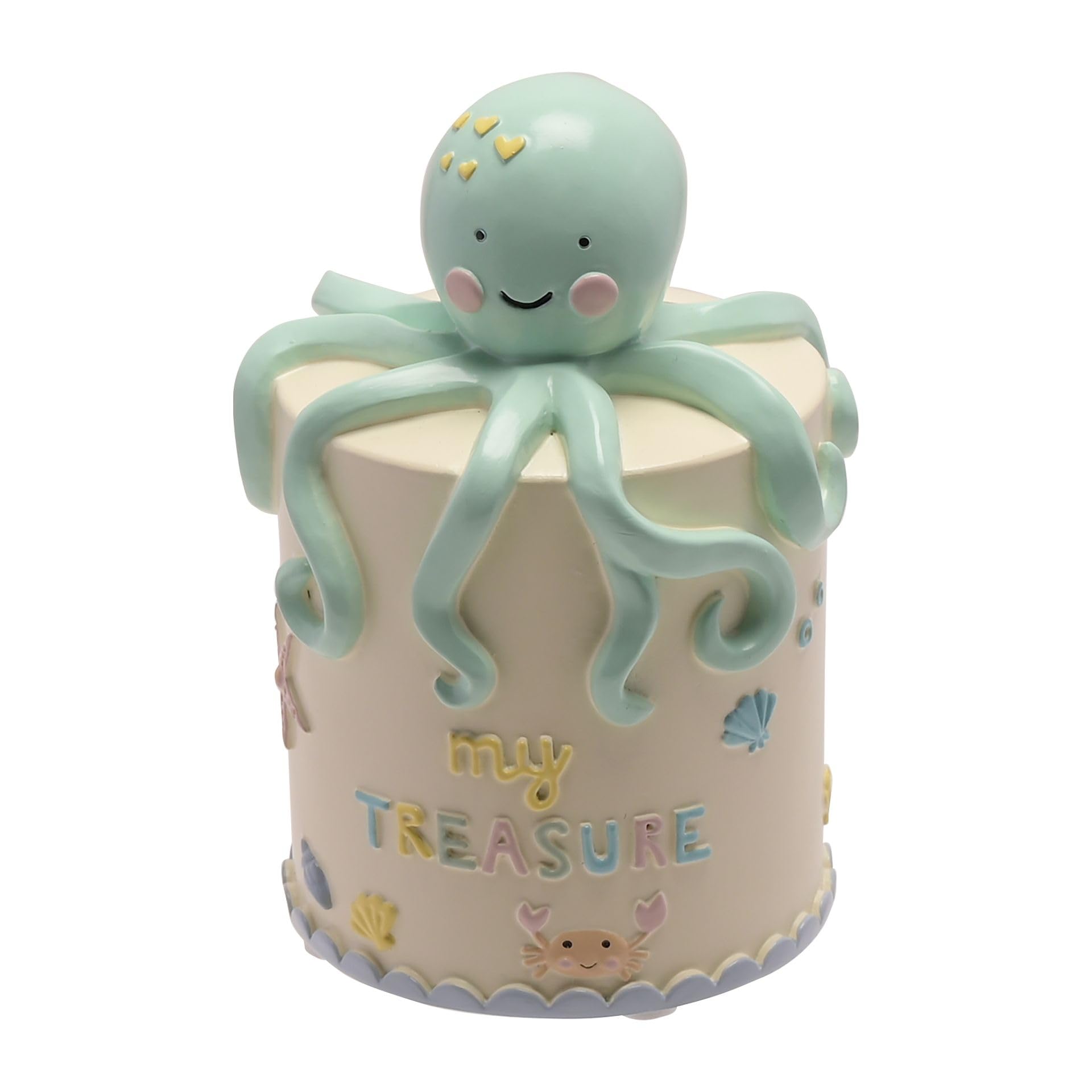 Chichi White Octopus Resin Money Box Bank For Savings Seaside Sealife