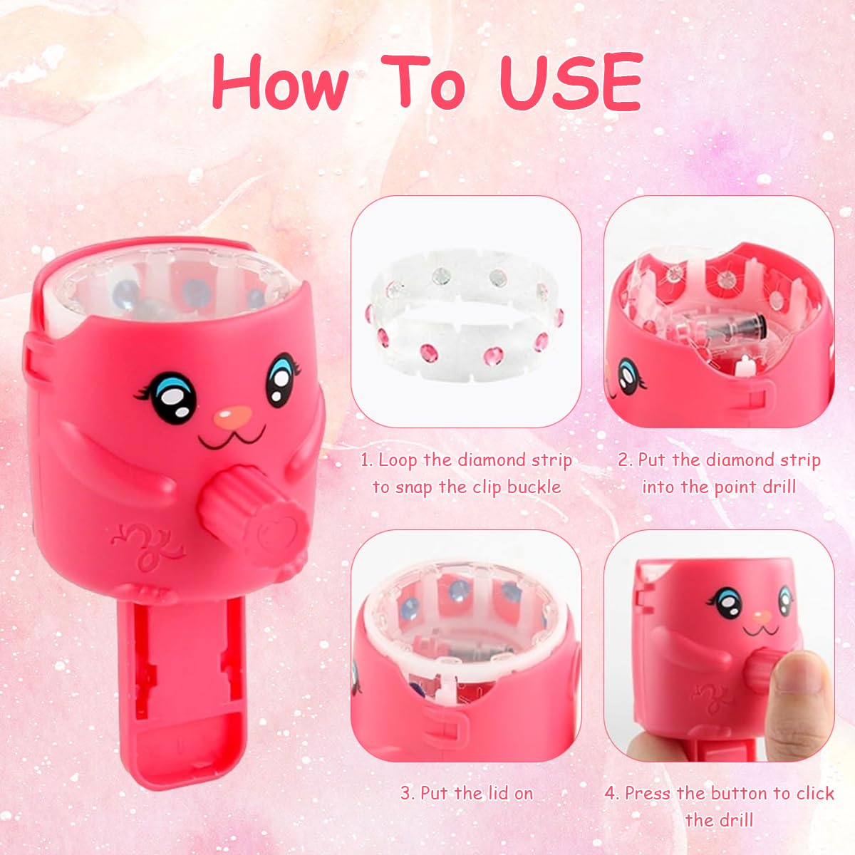 PATPAT Hair Gem Stapler for Teen Girls, 12 Pcs Kit, 120 Colour Pieces 1