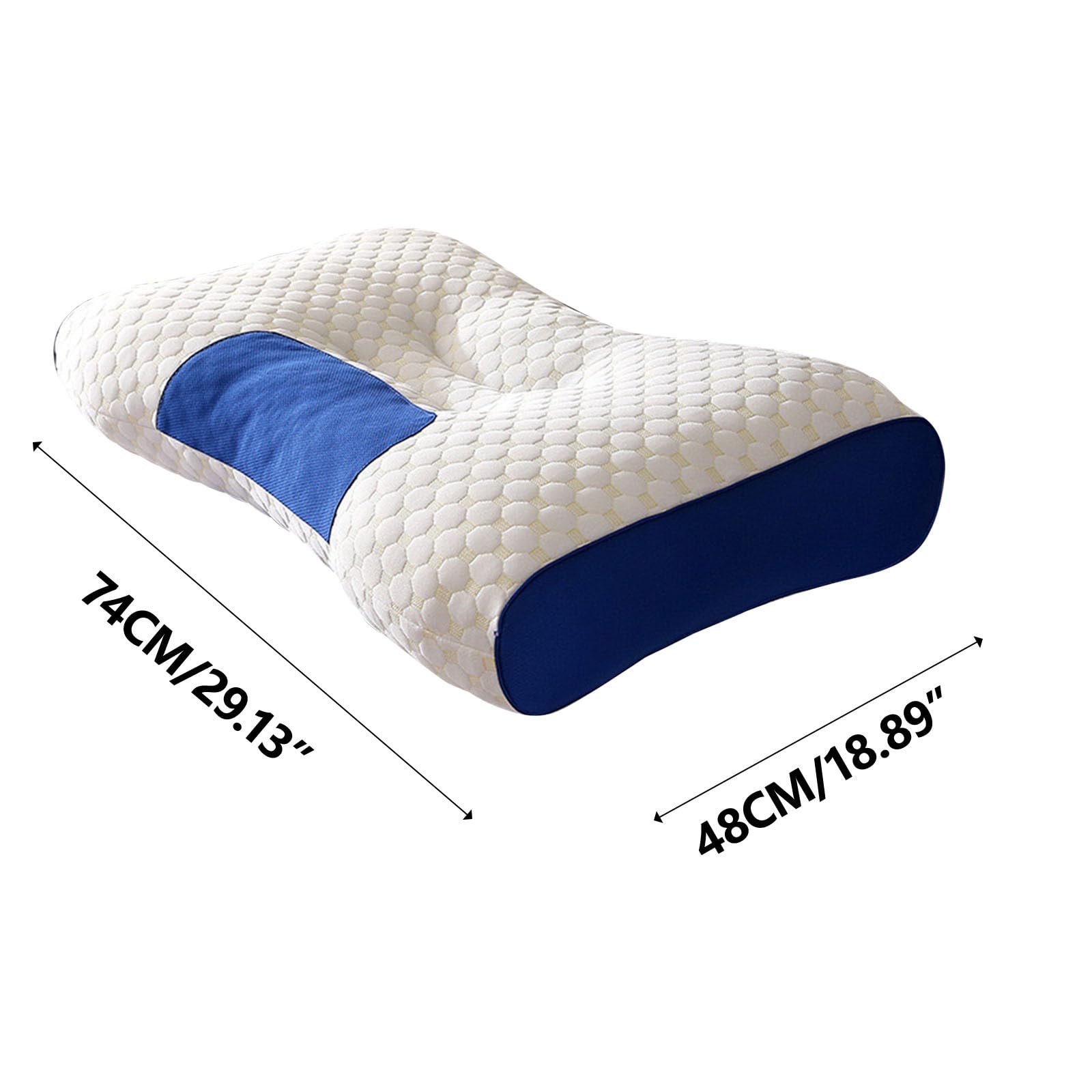 Cuscino per dormire non collassante, morbido cuscino in memory foam per colonna cervicale per adulti e studenti, comodo cuscino per massaggio al collo in cotone lavorato a maglia, 75 x 48 cm (2