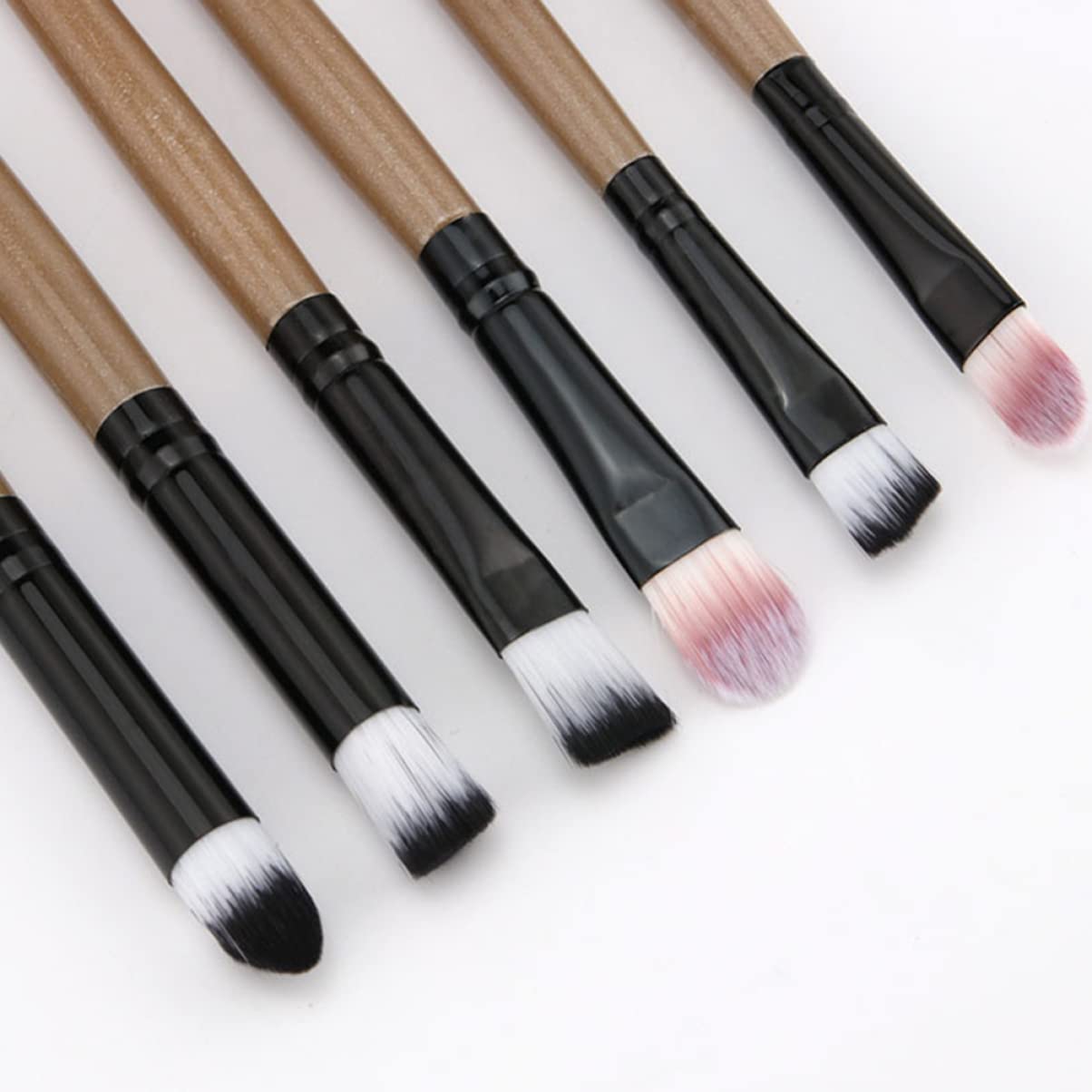 FRCOLOR 60pezzi Pennelli Per Trucco Occhi Con Manico Plastica Kit Portatile Per Ombretto e Eyeliner Per Uso Quotidiano e Principianti e Nero
