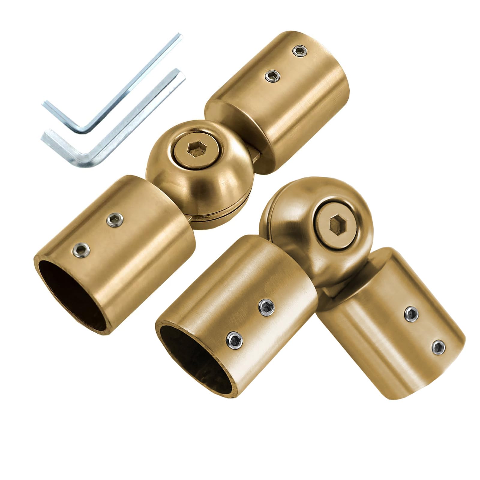 1" Window Corner Curtain Rod Connector Adjustable Curtains Pole Hinged Elbow Extender for Bay Window Curtain or Corner Drapery Blinds Rods