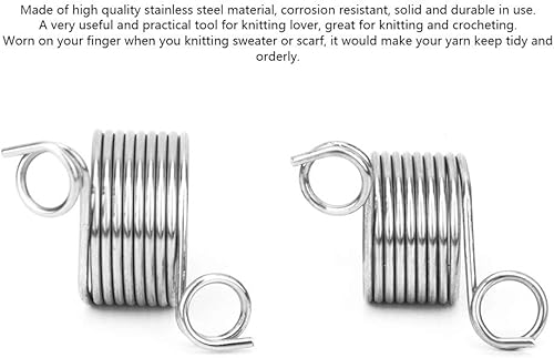 Miniatura 7 de Ymiko Anillos de tejer para hilos de hilo colorwork anillo adaptador de ganchillo titular dedos ayuda a la tensión regulador doble dedal heepdd