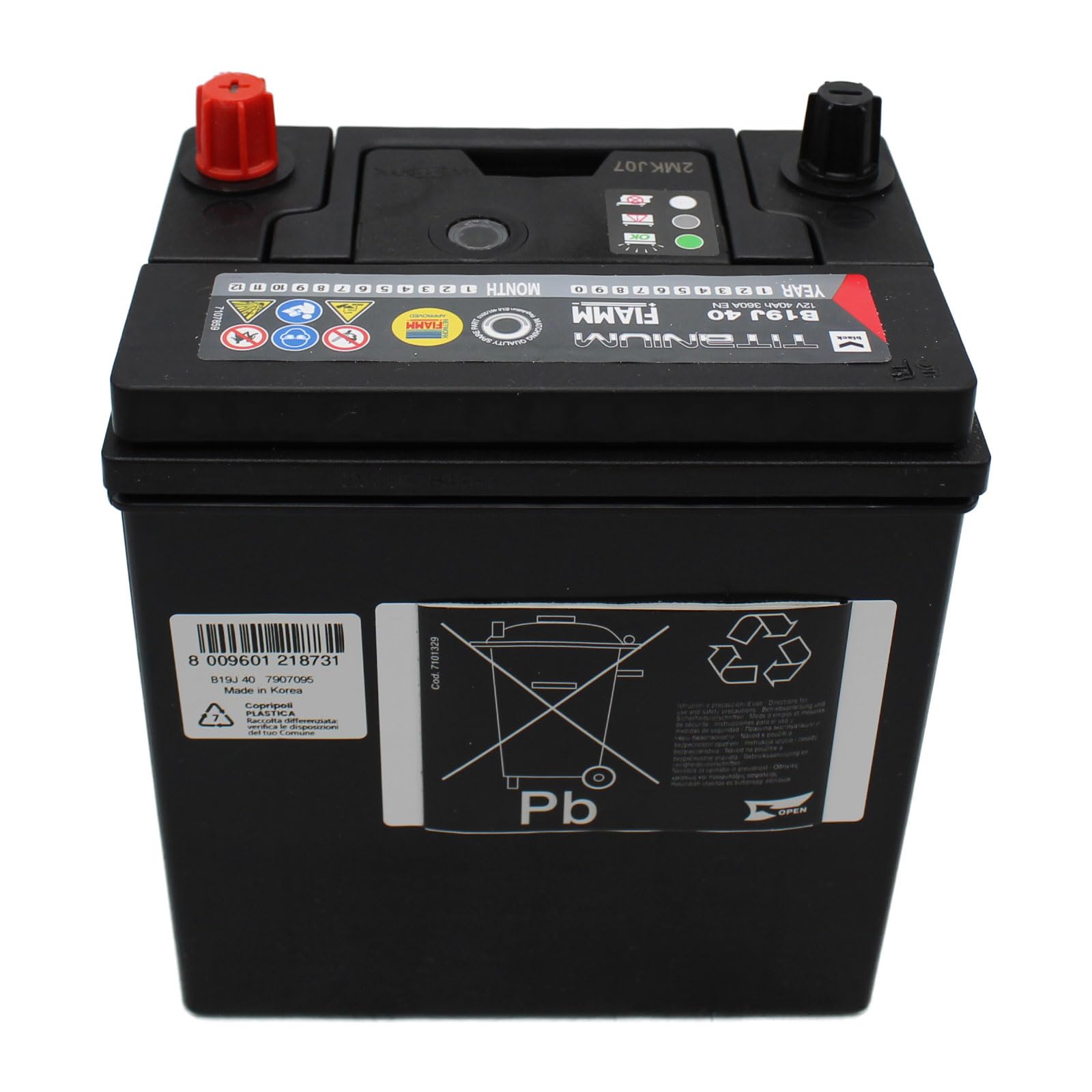 BATTERIA AUTO FIAMM B19J 40AH 360A POLO POSITIVO A DESTRA