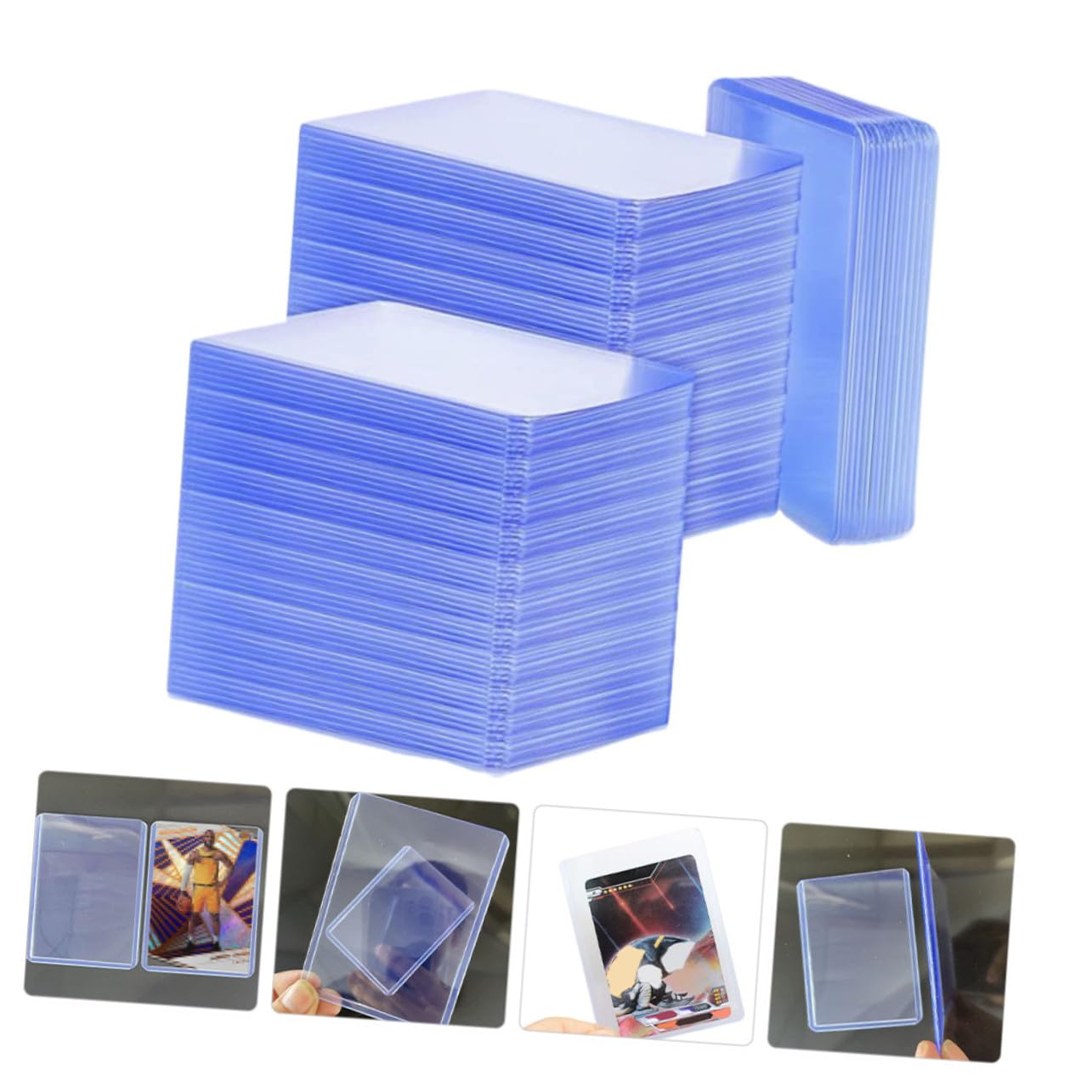 100 Stück Transparente Kartenhüllen Kratzfeste Schutzhüllen für Trading Cards Business Cards Sammelkarten Wasser Fettabweisend Geeignet für Spieler und Sammler