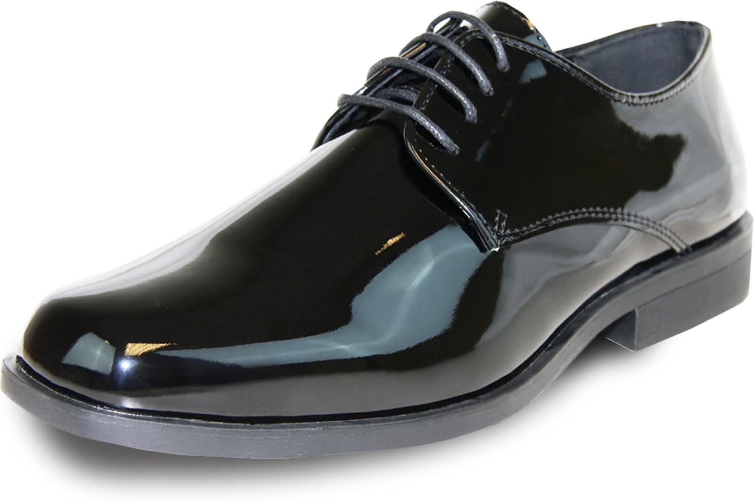 vangelo Men Dress Shoe TAB and Tux Oxford Formal Tuxedo for Prom Wedding Uniform Medium and Wide Width Black Grey Ivory White Patent
