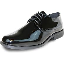 VANGELO Men Dress Shoe TAB and Tux Oxford Formal Tuxedo for Prom Wedding Uniform Medium and Wide Width Black Grey Ivory White Patent