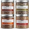 MITBAK Wood Chips for Smoking Gun (Set of 4 -Apple,Cherry, Pecan, Pear) 4 OZ Each Extra Fine Wood Smoking Chips for Handled Cocktail Smoker, Premium Smoker Wood Chips for Drinks, Food