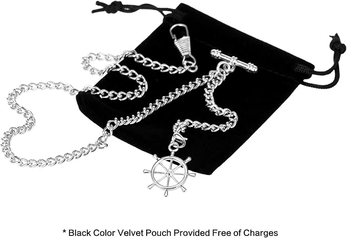 Orologio Da Taschino Uomo Con Catena A Maglia Barbazzale E Albero Della Vita - Foto 9