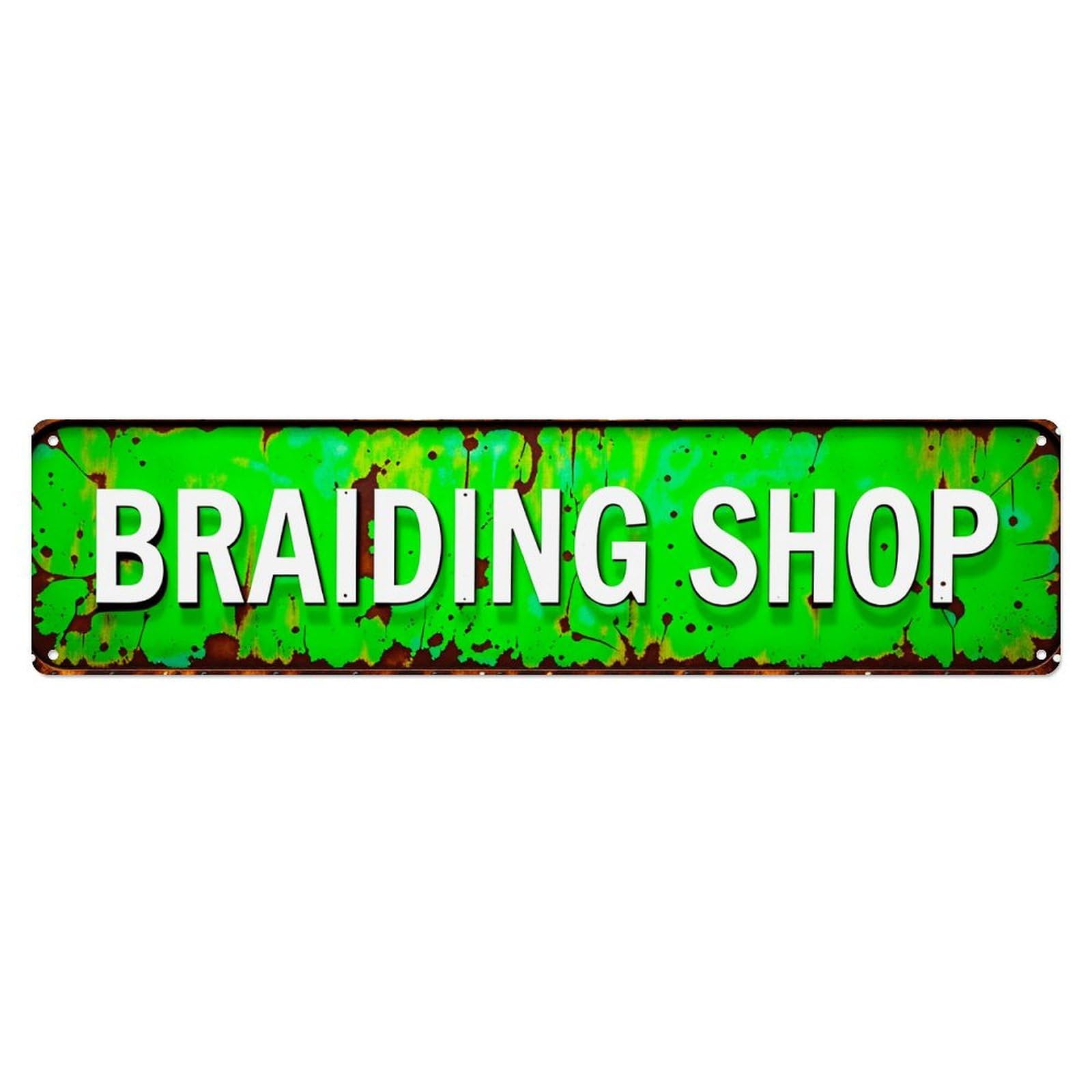 Green Rusty Metal Sign Pattern Vintage Metal Tin Sign Retro Wall Decor for Home Bar Garage Cafe, Indoor & Outdoor Decorative，Metal Poster, 4x16 Inch