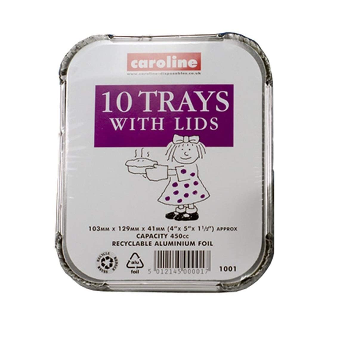 Caroline 10 Foil Trays & Lids 16oz - 1001