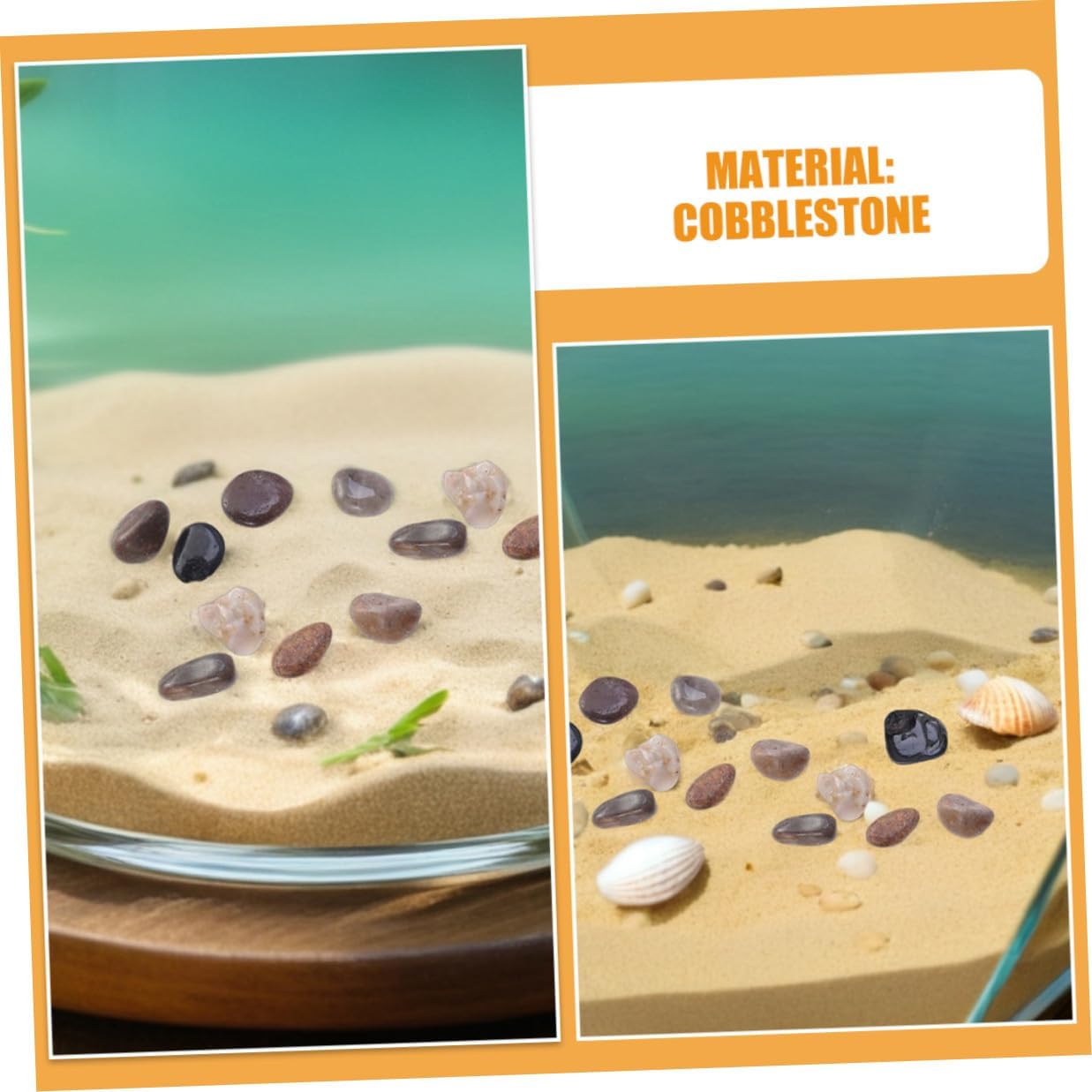 Natural Polished River Pebbles 2-3cm, 1500g Aquarium Fish Tank Gravel Stones for Freshwater Landscaping and Garden Decoration
