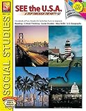 Remedia Publications See the U.S.A. Activity Book - Reproducible Geography & Map Skills Worksheets for Kids, Elementary & Middle School, Interactive Social Studies, Reading, Critical Thinking