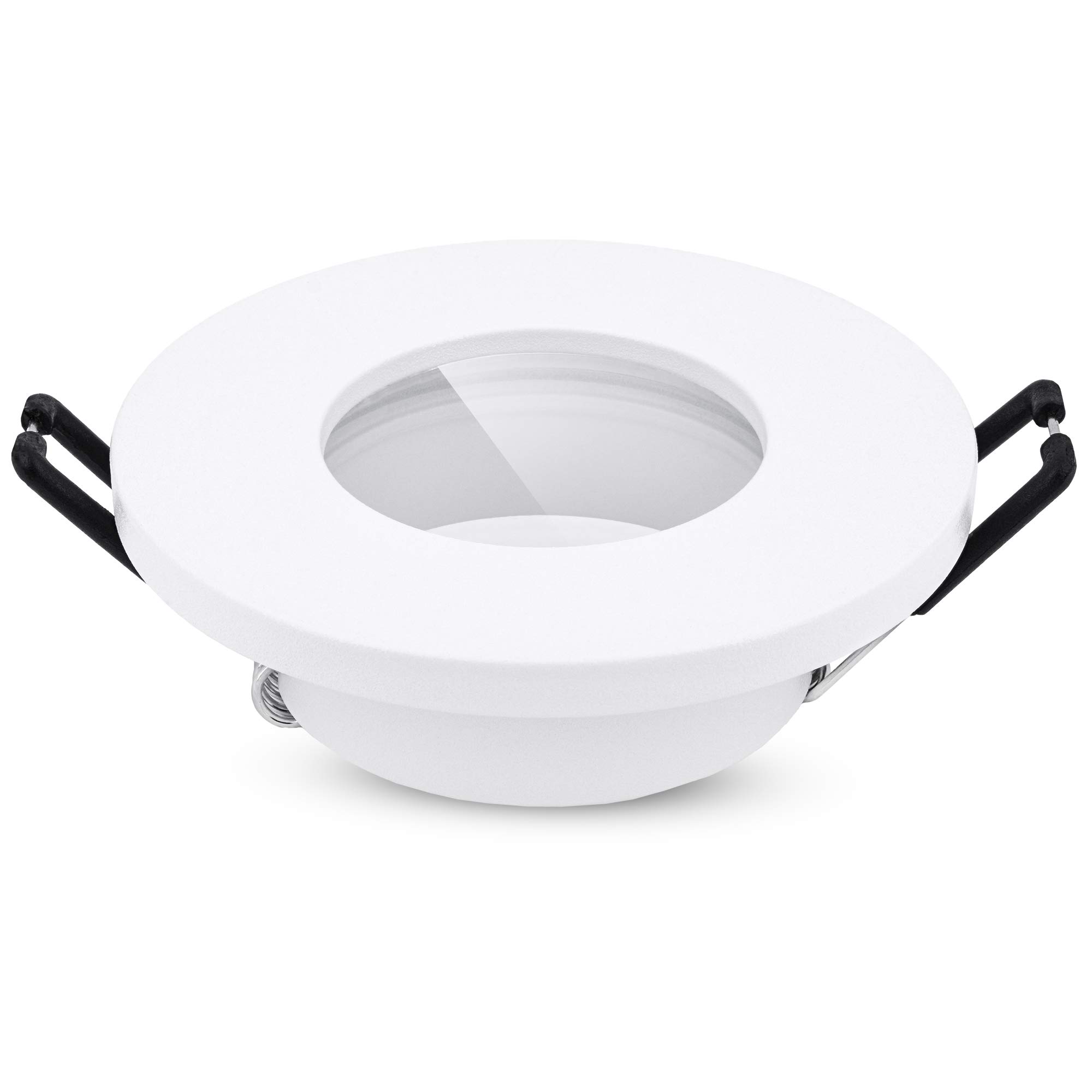 linovum 10 faretti da incasso a soffitto ISAWO con attacco GU10 – Telaio da incasso IP65 bianco rotondo per bagno ed esterno