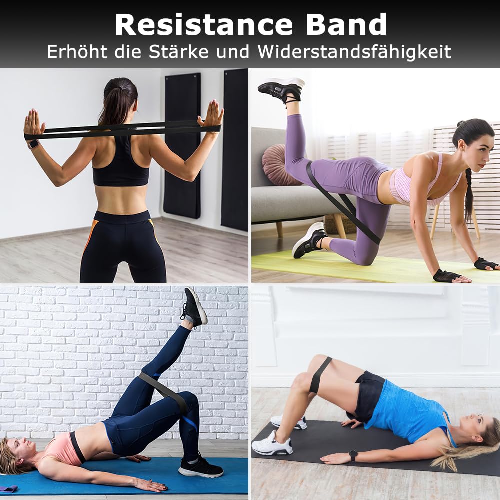 Faszienrolle, Qveetry 6 in 1 Foam Roller Faszienrolle Sets mit Massageroller Stab, Widerstandsbänder Krafttraining, Massageball, Fitnessbänder, 33cm Schaumstoffrolle für Yoga Pilates Sport