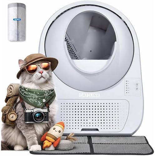 CATLINK 2025 Upgrade Automatic Cat Litter Box Self Cleaning for Multiple Cats with Mat, Double Odor Removal, Cat Litter Box for Cats from 3.5～22 lbs