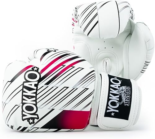 Miniatura 11 de YOKKAO Guantes de boxeo Muay Thai transpirables de diseño | Guantes de entrenamiento y combate de cuero premium para hombres y mujeres | Guantes de