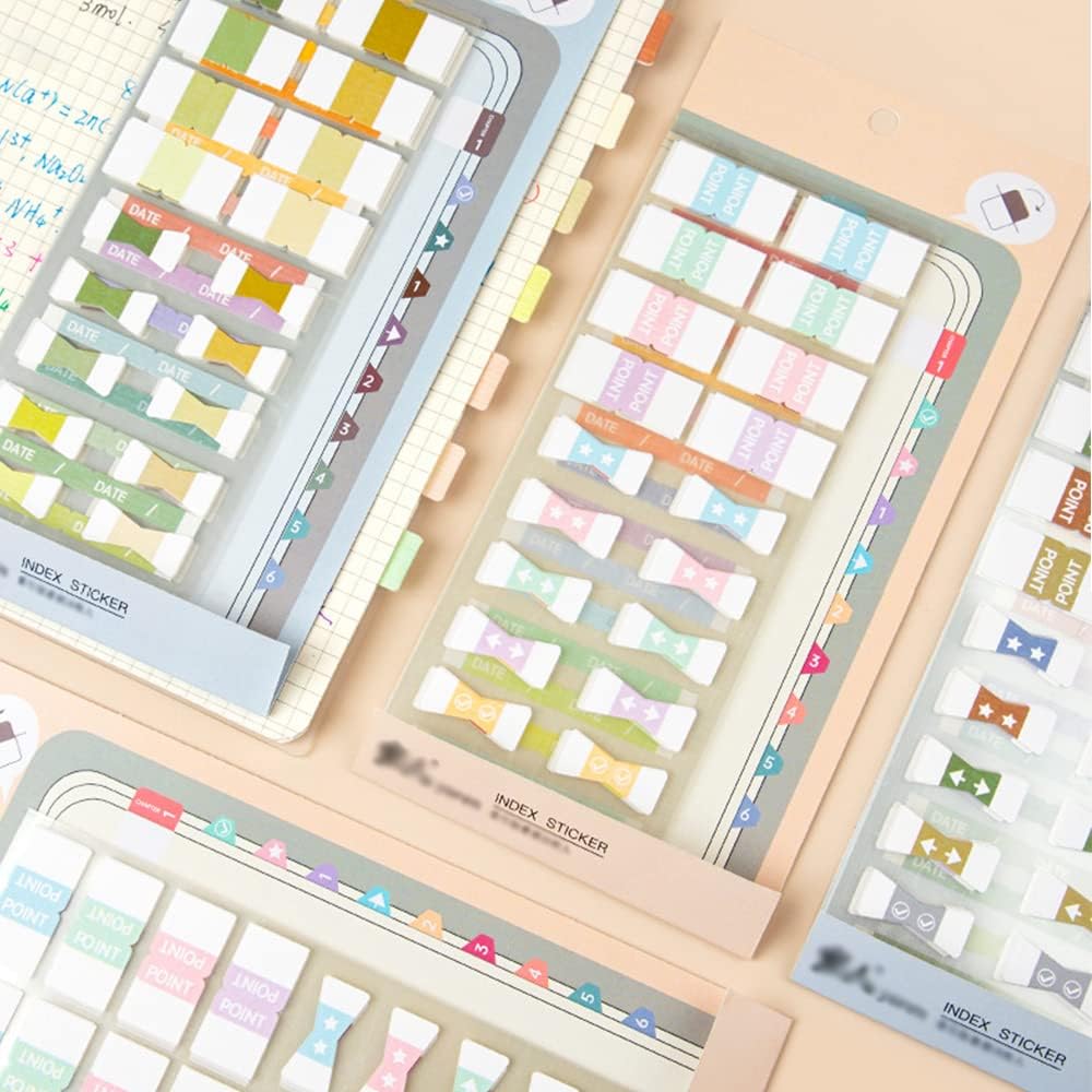 Amazon Qinnkjia インデックスシール 930枚 付箋 見出し かわいい ふせん マルチカラー インデックス ステッカー ラベル 粘着メモ用紙 ノート マーク 48シート セット 付箋 文房具 オフィス用品