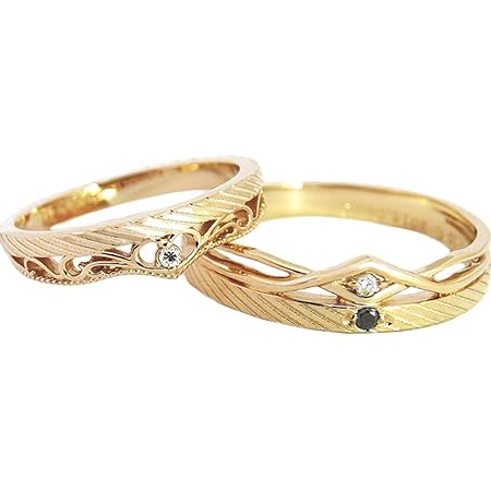 Amazon ペアリング K18 ペアリング 指輪 結婚指輪 マリッジリング ダイヤモンドリング 2本セット 手作り指輪 オーダーメイド 3色から選べます プレゼントにも 刻印無料 リング 通販