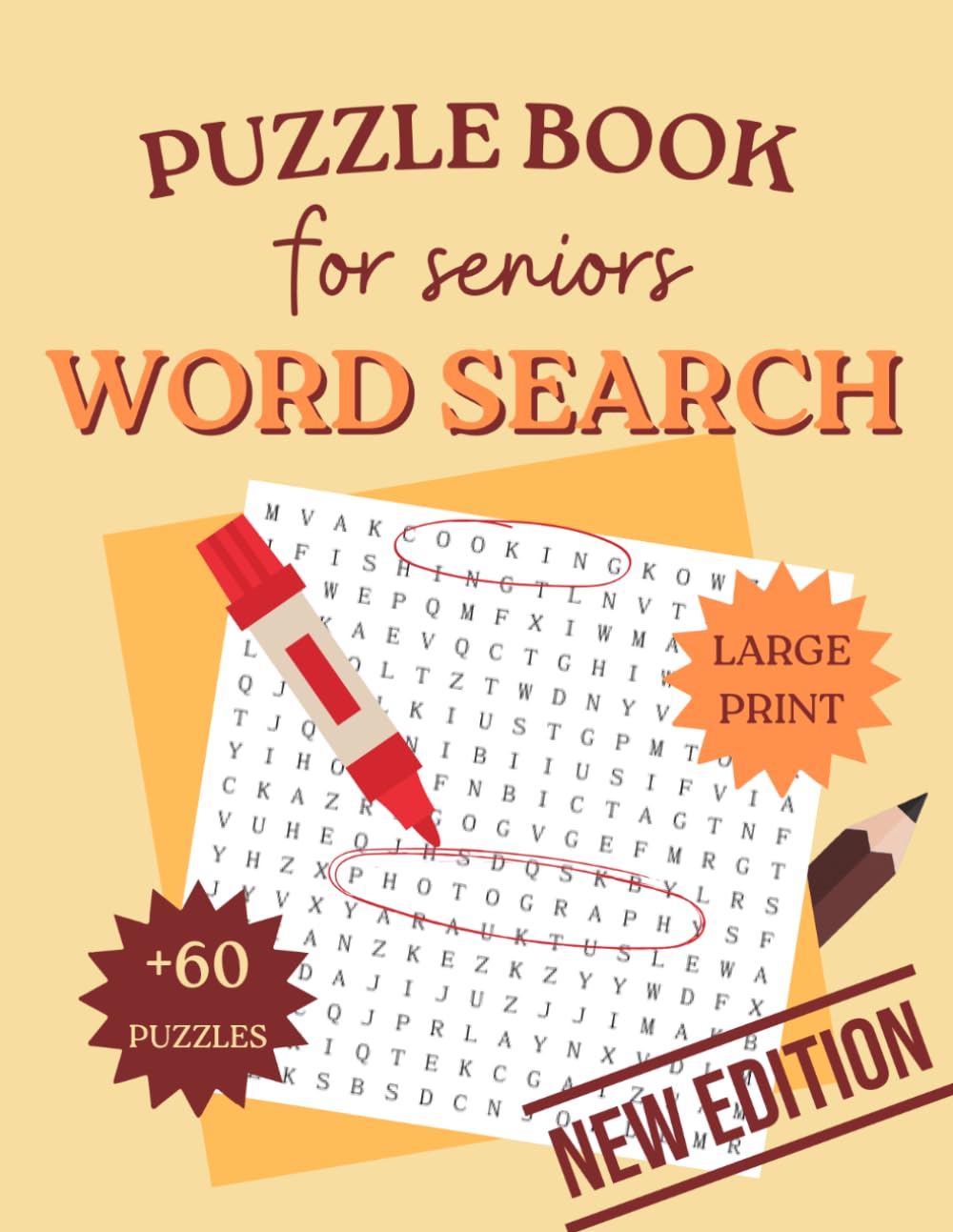 Word Search for Seniors: Large Print Puzzle Book, Easy and Fun Word Search Puzzles for Relaxation, Brain Exercise, Memory Support, and Stress Relief