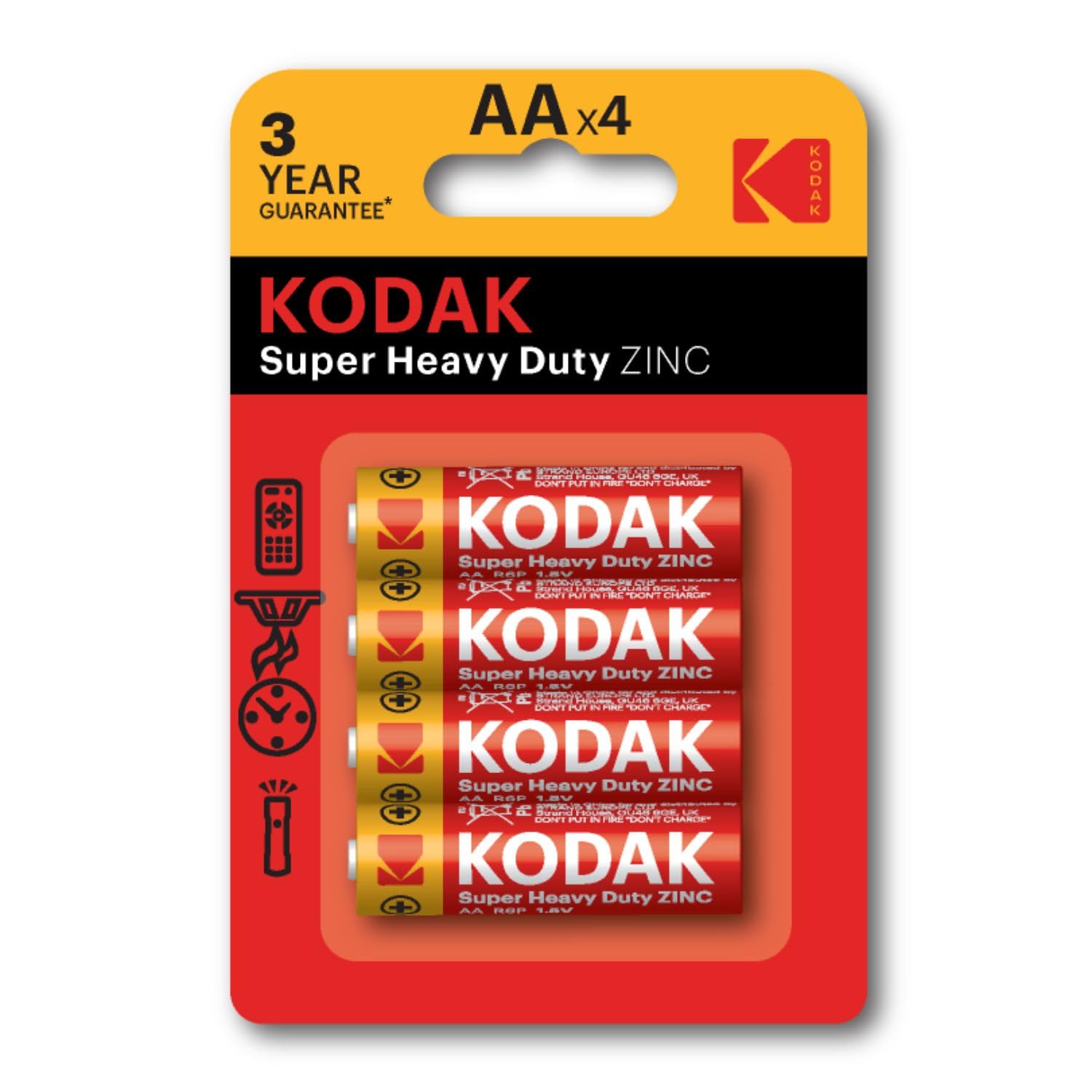 KODAK Extra Heavy Duty Zinc blister of AA x 4 1,5 V, Pack of 4, default
