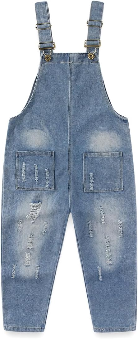 Peacolate 5-12 Years Girls' Denim Overall Set Long Sleeve T-Shirt & Jean Bib Overalls Stylish 2pcs Outfit for Kids Teens - Image 4