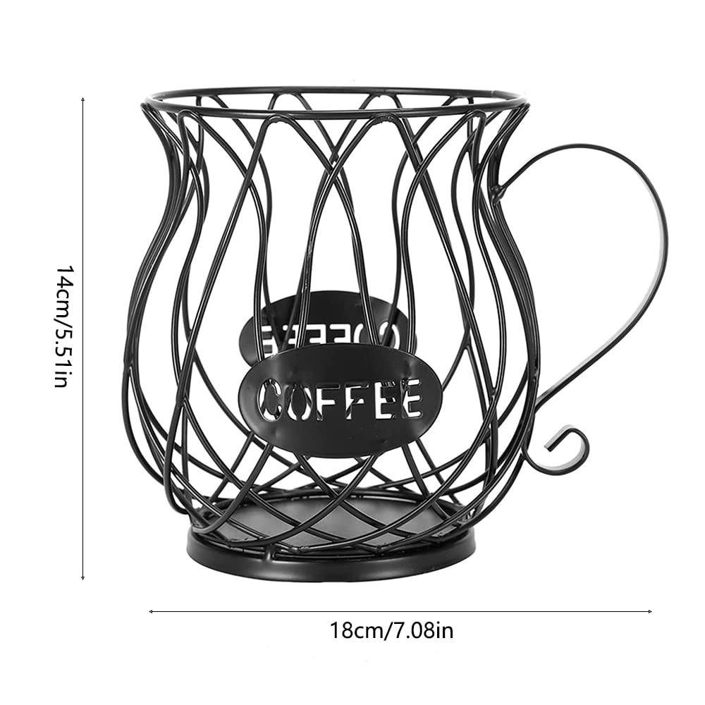 Panier Coffee Porte Capsule Café, Support de Dosettes de Café, Panier à Capsules de Café, Panier de Rangement pour Capsules de Café, pour Capsules de café Tassimo, Nespresso, Dolce Gusto (Noir)