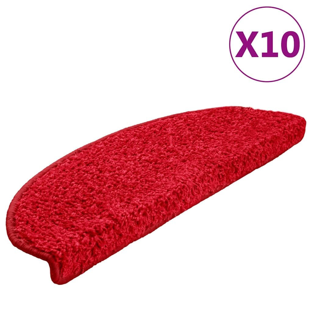 Mata schodowa 10 sztuk 65 x 21 x 4 cm czerwona